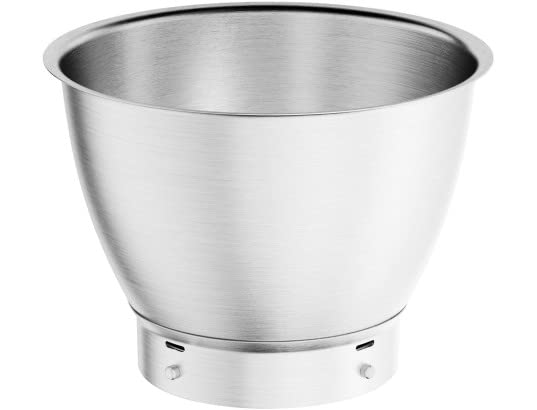 Kenwood Titanium Chef Baker KVC65.001WH - Küchenmaschine mit integrierter Waage, 1200 Watt, inkl. 3-teiligem Patisserie-Set, Spatel & Spritzschutz, Weiß & Edelstahl-Schüssel KAB50.000BS, Zubehör