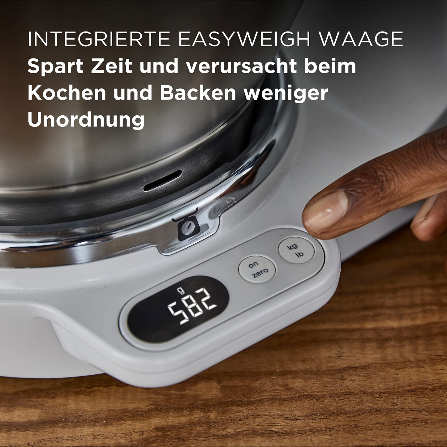 Kenwood Titanium Chef Baker KVC85.004SI Küchenmaschine mit integrierter Waage, inkl. 3-teiligem Patisserie-Set, 5 L und 3,5 L Rührschüssel, stufenloser Geschwindigkeitsregler, 1200 W, Silber