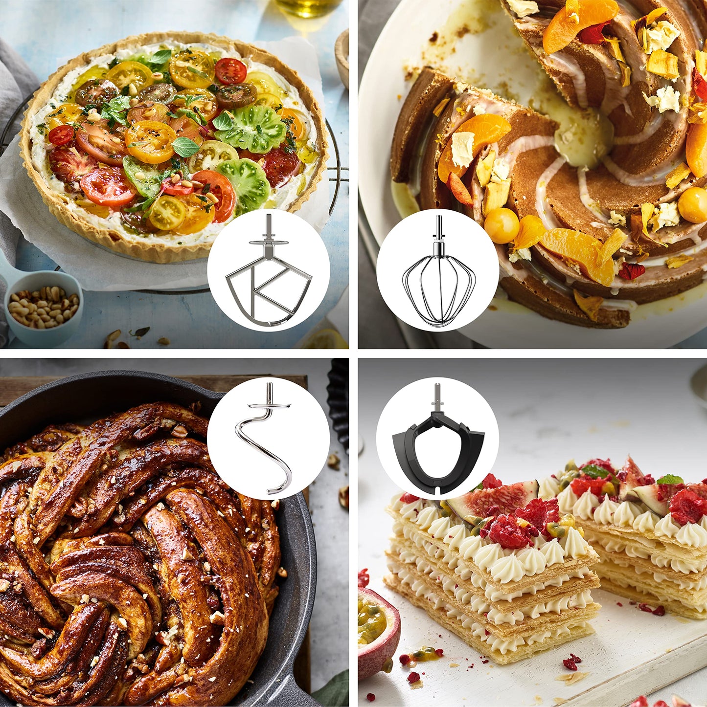 Kenwood Titanium Chef Baker KVC85.004SI Küchenmaschine mit integrierter Waage, inkl. 3-teiligem Patisserie-Set, 5 L und 3,5 L Rührschüssel, stufenloser Geschwindigkeitsregler, 1200 W, Silber