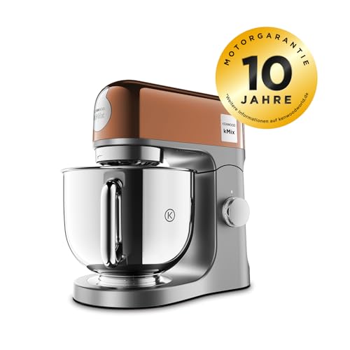 Kenwood kMix Editions KMX760GD Küchenmaschine, 5 l Edelstahl Schüssel, Safe-Use-Sicherheitssystem, Metallgehäuse, 1000 Watt, inkl. 3-Teiligem Patisserie-Set und Spritzschutz, Rosé Gold