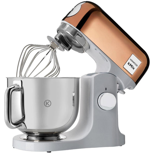 Kenwood kMix Editions KMX760GD Küchenmaschine, 5 l Edelstahl Schüssel, Safe-Use-Sicherheitssystem, Metallgehäuse, 1000 Watt, inkl. 3-Teiligem Patisserie-Set und Spritzschutz, Rosé Gold
