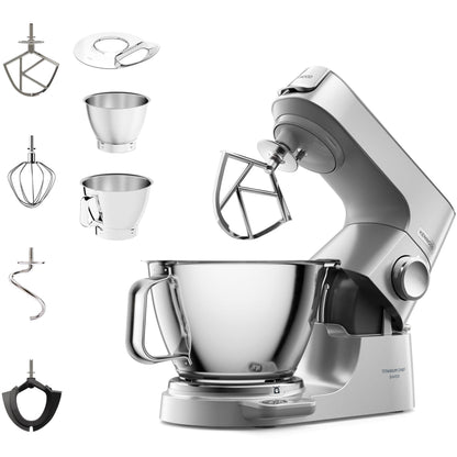 Kenwood Titanium Chef Baker KVC85.004SI Küchenmaschine mit integrierter Waage & Pasta-Set MAX980ME Zubehör für Kenwood Küchenmaschinen