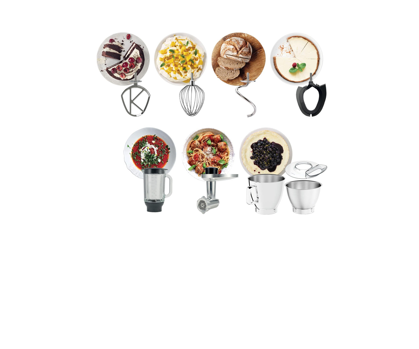 Kenwood Küchenmaschine Titanium Chef Baker XL KVL85.224SI, Küchenmaschine mit Waage, 7L & 5L Edelstahlschüssel, inkl. 6-teiligem Patisserie-Set, Mixaufsatz & Fleischwolf, 1200W, Silber