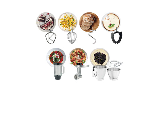 Kenwood Küchenmaschine Titanium Chef Baker XL KVL85.224SI, Küchenmaschine mit Waage, 7L & 5L Edelstahlschüssel, inkl. 6-teiligem Patisserie-Set, Mixaufsatz & Fleischwolf, 1200W, Silber