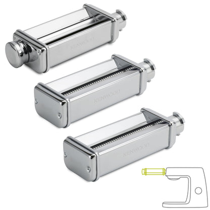 Kenwood Titanium Chef Baker KVC85.004SI Küchenmaschine mit integrierter Waage & Pasta-Set MAX980ME Zubehör für Kenwood Küchenmaschinen