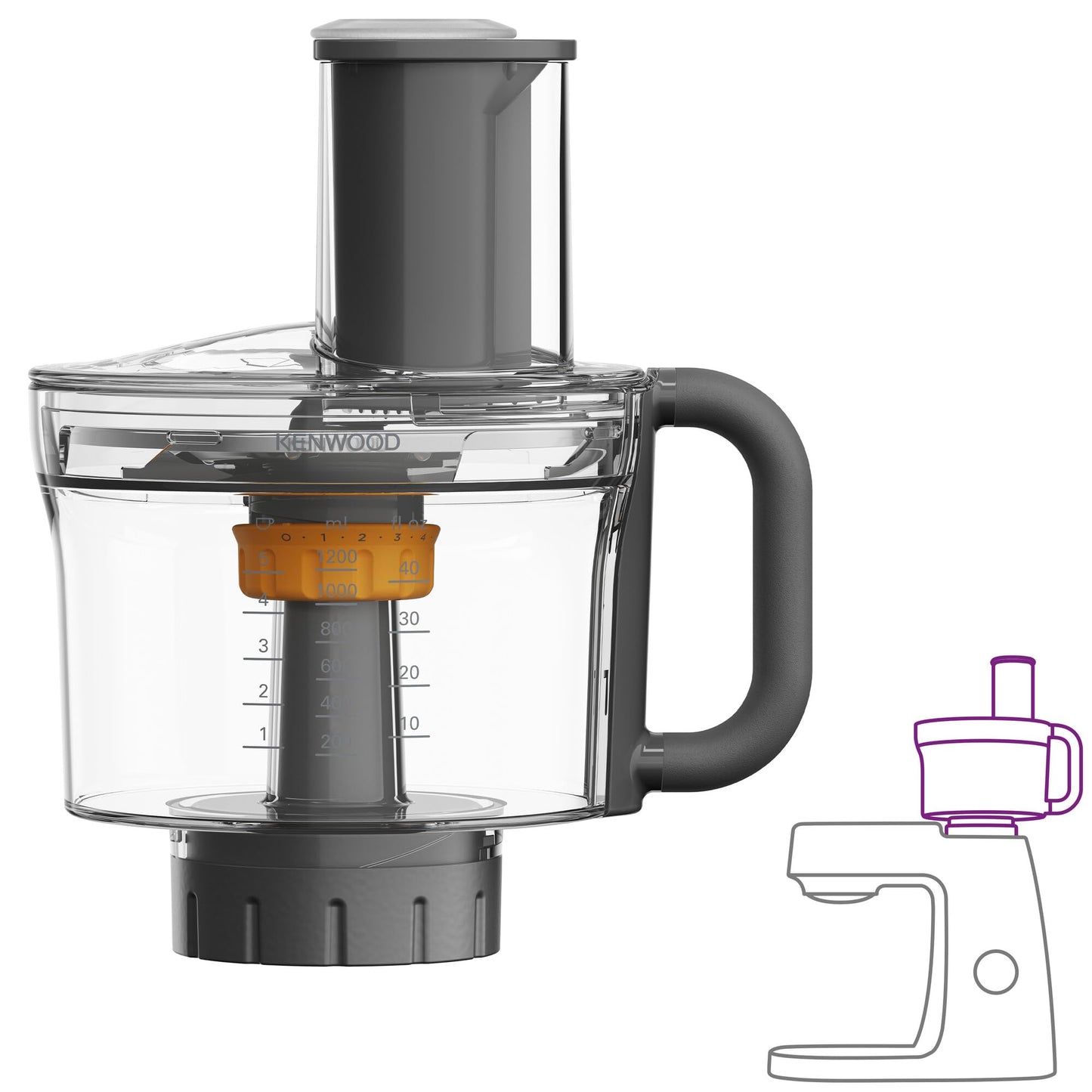 Kenwood Titanium Chef Baker KVC85.004SI Küchenmaschine mit integrierter Waage & MultiPro KAH65.000PL Multi-Zerkleinerer