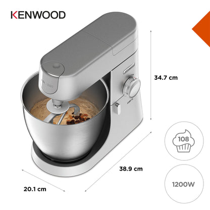 Kenwood Chef XL KVL4100S – Küchenmaschine mit großer 6,7 l Edelstahl-Rührschüssel, multifunktionaler Küchenhelfer, 1200 W, inkl. 3-teiligem Patisserie-Set, silber