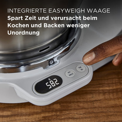 Kenwood Titanium Chef Baker KVC85.004SI Küchenmaschine mit integrierter Waage, inkl. 3-teiligem Patisserie-Set, 5 L und 3,5 L Rührschüssel, stufenloser Geschwindigkeitsregler, 1200 W, Silber